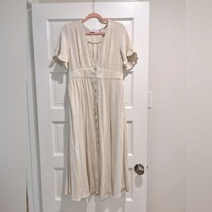 Petal and Pup natural linen midi dress
